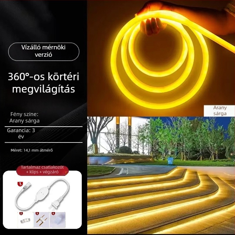 LED kör alakú fénycsík - szilikon rugalmas, kültéri vízálló reklámjelző (Nem importált; Nincs tanúsítvány; Nem általános adózó)