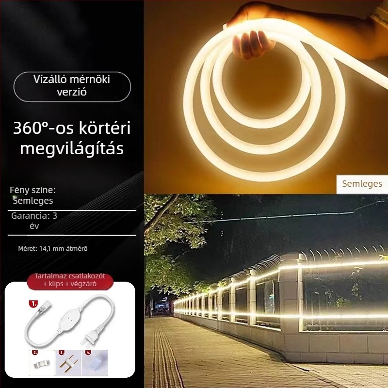 LED kör alakú fénycsík - szilikon rugalmas, kültéri vízálló reklámjelző (Nem importált; Nincs tanúsítvány; Nem általános adózó)