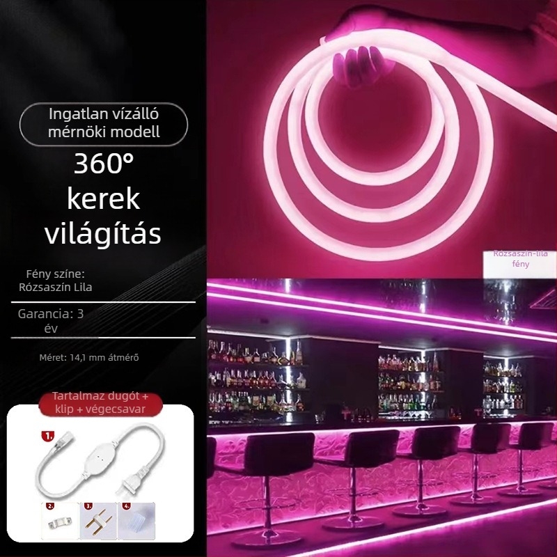 LED kör alakú fénycsík - szilikon rugalmas, kültéri vízálló reklámjelző (Nem importált; Nincs tanúsítvány; Nem általános adózó)