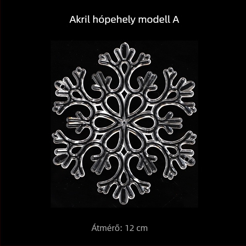 OuJing akril hópehely dísz karácsonyfa számára – áttetsző kristálydísz, európai/amerikai/modern minimalist stílus