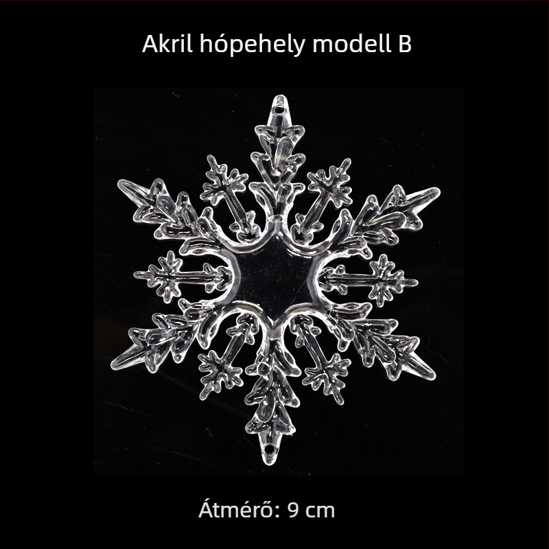 OuJing akril hópehely dísz karácsonyfa számára – áttetsző kristálydísz, európai/amerikai/modern minimalist stílus