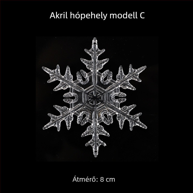OuJing akril hópehely dísz karácsonyfa számára – áttetsző kristálydísz, európai/amerikai/modern minimalist stílus