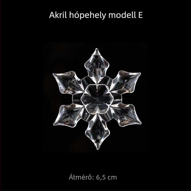 OuJing akril hópehely dísz karácsonyfa számára – áttetsző kristálydísz, európai/amerikai/modern minimalist stílus