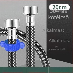 Innovator 304 rozsdamentes acél fonott cső - robbanásbiztos, nagy nyomású vízellátó tömlő bojlerhez és WC-hez, dupla acél végződéssel, modern minimalista stílus