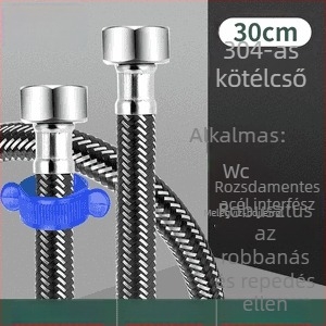 Innovator 304 rozsdamentes acél fonott cső - robbanásbiztos, nagy nyomású vízellátó tömlő bojlerhez és WC-hez, dupla acél végződéssel, modern minimalista stílus