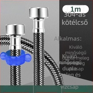 Innovator 304 rozsdamentes acél fonott cső - robbanásbiztos, nagy nyomású vízellátó tömlő bojlerhez és WC-hez, dupla acél végződéssel, modern minimalista stílus