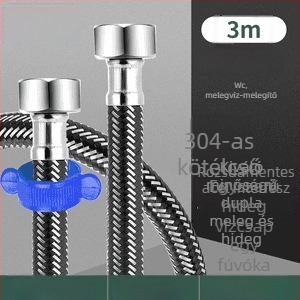 Innovator 304 rozsdamentes acél fonott cső - robbanásbiztos, nagy nyomású vízellátó tömlő bojlerhez és WC-hez, dupla acél végződéssel, modern minimalista stílus