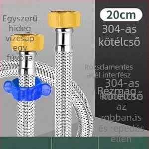 Innovator 304 rozsdamentes acél fonott cső - robbanásbiztos, nagy nyomású vízellátó tömlő bojlerhez és WC-hez, dupla acél végződéssel, modern minimalista stílus