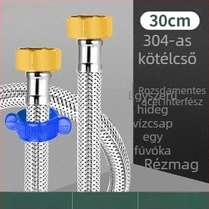 Innovator 304 rozsdamentes acél fonott cső - robbanásbiztos, nagy nyomású vízellátó tömlő bojlerhez és WC-hez, dupla acél végződéssel, modern minimalista stílus