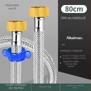 Innovator 304 rozsdamentes acél fonott cső - robbanásbiztos, nagy nyomású vízellátó tömlő bojlerhez és WC-hez, dupla acél végződéssel, modern minimalista stílus