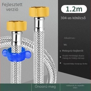 Innovator 304 rozsdamentes acél fonott cső - robbanásbiztos, nagy nyomású vízellátó tömlő bojlerhez és WC-hez, dupla acél végződéssel, modern minimalista stílus