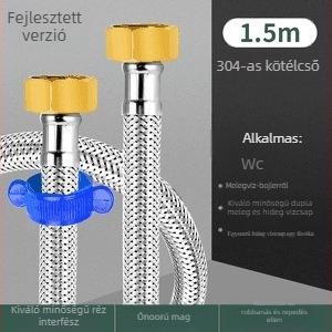 Innovator 304 rozsdamentes acél fonott cső - robbanásbiztos, nagy nyomású vízellátó tömlő bojlerhez és WC-hez, dupla acél végződéssel, modern minimalista stílus