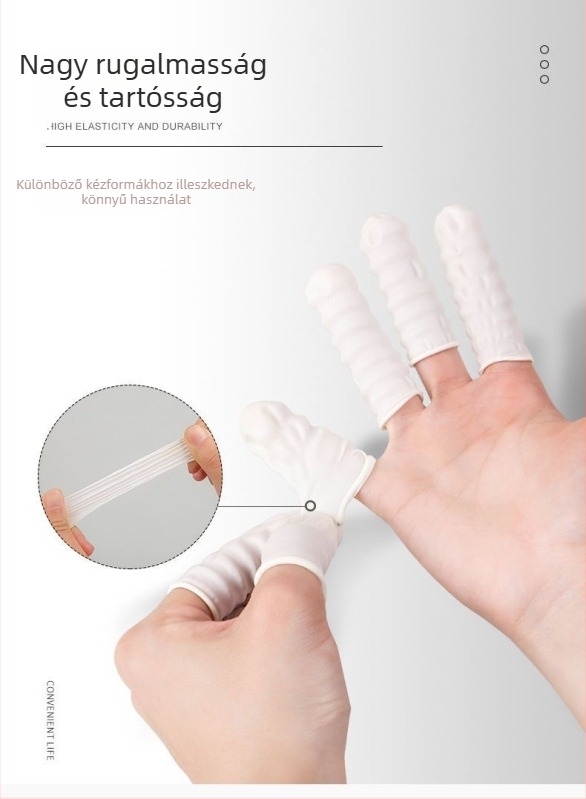 Egyszer használatos latex ujjvédők manikűrhöz – vastagított, texturált, kopásálló, átszúrás elleni védelem