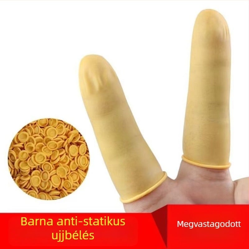 Egyszer használatos latex ujjvédők manikűrhöz – vastagított, texturált, kopásálló, átszúrás elleni védelem