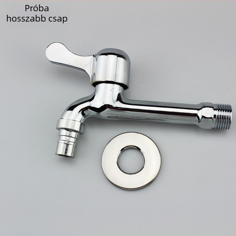 Mosógép csaptelep, cinkötvözet, csak hideg víz, gyorsnyitó mechanizmus, 15 mm be-/kimeneti átmérő