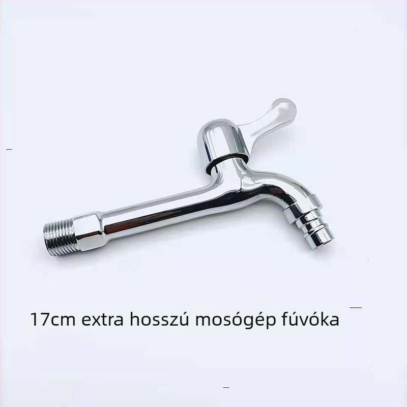 Mosógép csaptelep, cinkötvözet, csak hideg víz, gyorsnyitó mechanizmus, 15 mm be-/kimeneti átmérő