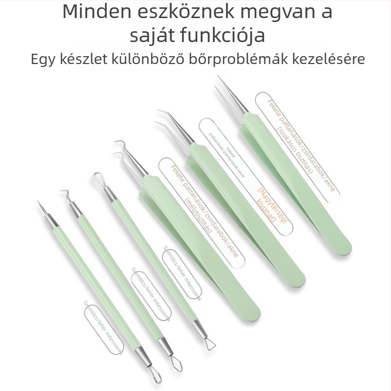5-darabos pattanáskezelő készlet, rozsdamentes acélból, tükrökkel, modell fcztz-03