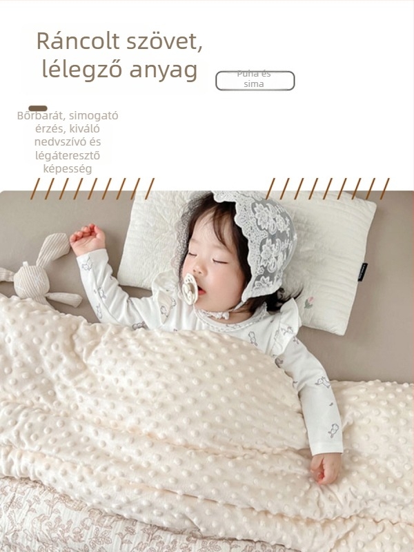 Gyerekeknek készült pamut jacquard pléd – rajzfilm mintával, 1–3 éveseknek, ősz