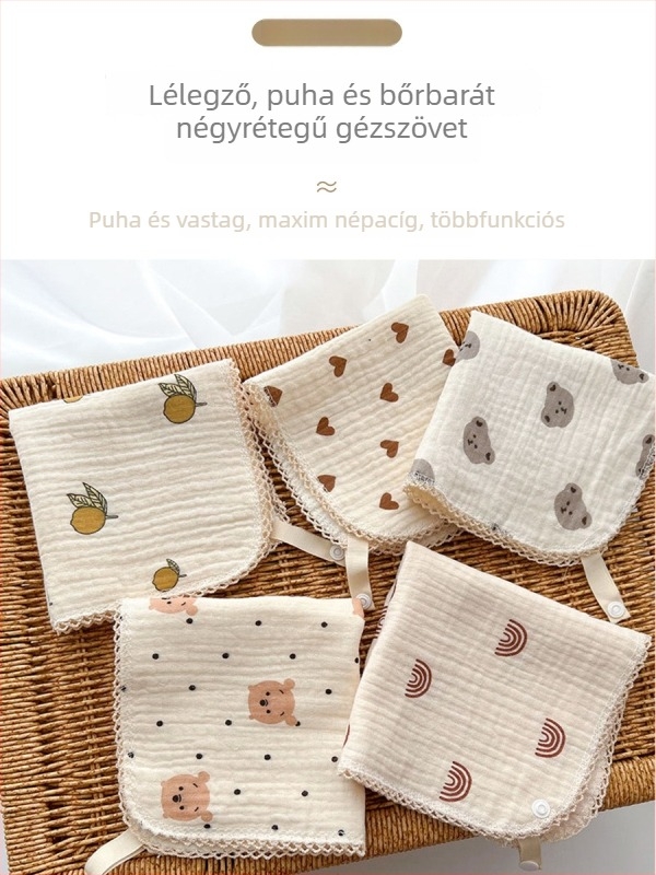Nyálkendő babáknak és gyerekeknek - 100% pamut (≥95%), kiváló nedvszívó képesség, Hanbei márka