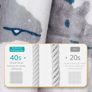 Baba hat rétegű gyapot géz törölköző, 100% gyapot, 300–400 g, újszülötteknek
