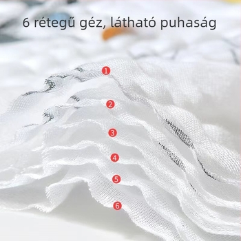 Baba hat rétegű gyapot géz törölköző, 100% gyapot, 300–400 g, újszülötteknek