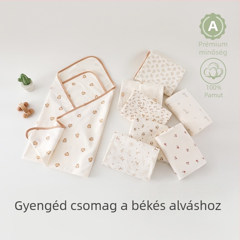 Újszülött beburkoló kendő tiszta pamutból, antibakteriális, biztonsági osztály A, minden évszakban használható, márka Xxbabying