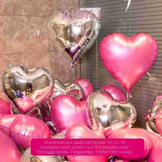 Fóliabalonok készlete alumínium anyagból, farok-formával, testreszabható logóval – születésnapra, esküvőre és Valentin-napra