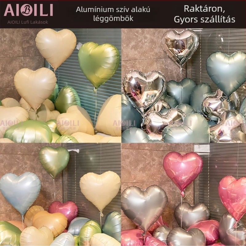 Fóliabalonok készlete alumínium anyagból, farok-formával, testreszabható logóval – születésnapra, esküvőre és Valentin-napra