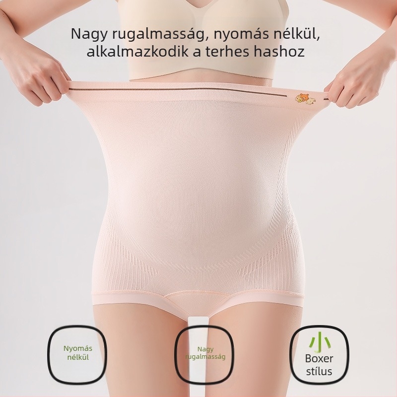 Terhes nők fehérneműje, magas derekú, seamless, nylon anyag, pamut belső rész