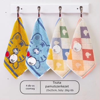 Gyerekeknek szóló négyzet alakú pamut arc-törölköző, puha és nedvszívó, 28 g, 32 szál, logóval testreszabható.