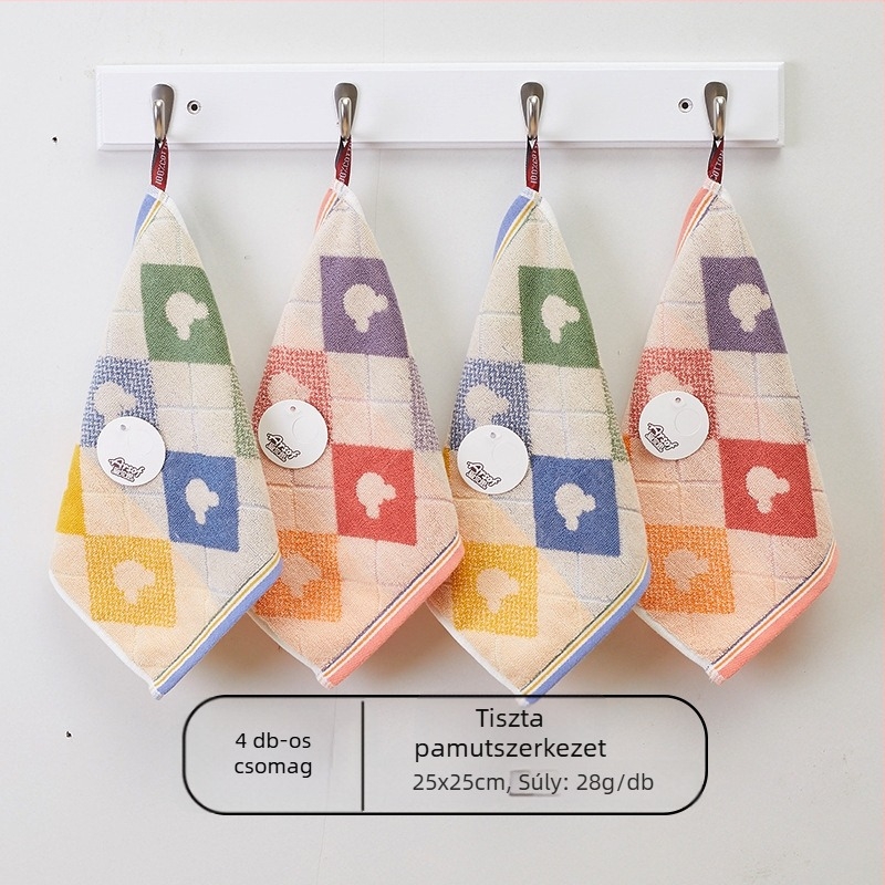 Gyerekeknek szóló négyzet alakú pamut arc-törölköző, puha és nedvszívó, 28 g, 32 szál, logóval testreszabható.