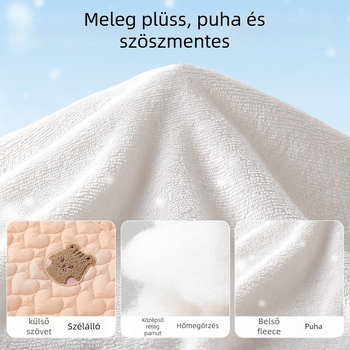 Babakocsis takaró kapucnival és hátsó övvel, téli vastag pléd, poliészter