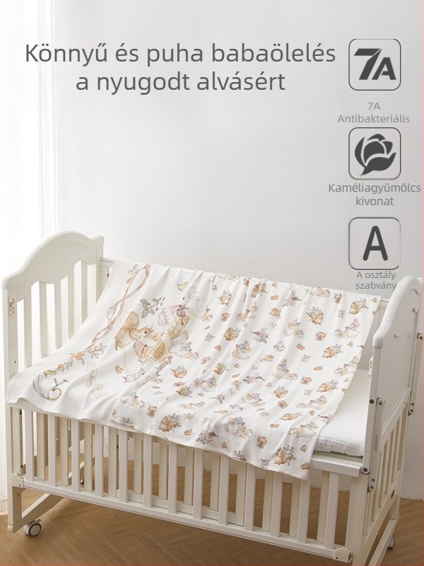 Újszülött csomagoló takaró, 100% pamut, egész éves használatra, mintás rajz, 0–1 éves korosztálynak