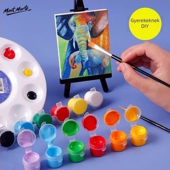 Montmarte faanyagú mini művészállvány vászonkerettel és háromszög alakú telefontartóval gyerekek rajzolásához