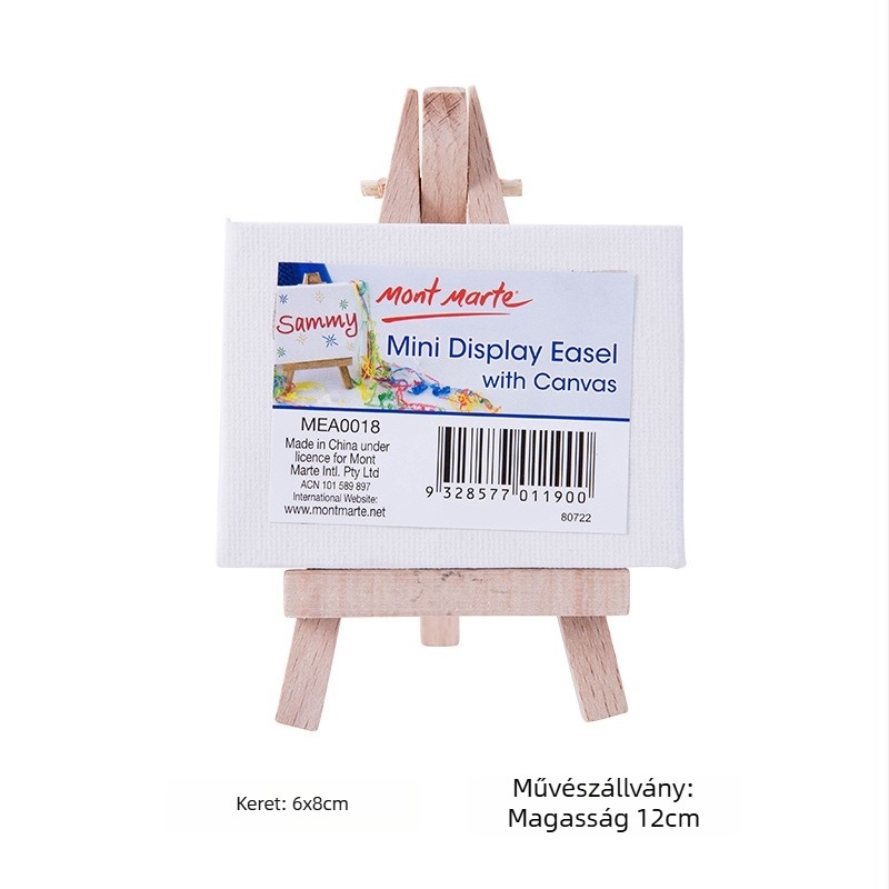 Montmarte faanyagú mini művészállvány vászonkerettel és háromszög alakú telefontartóval gyerekek rajzolásához