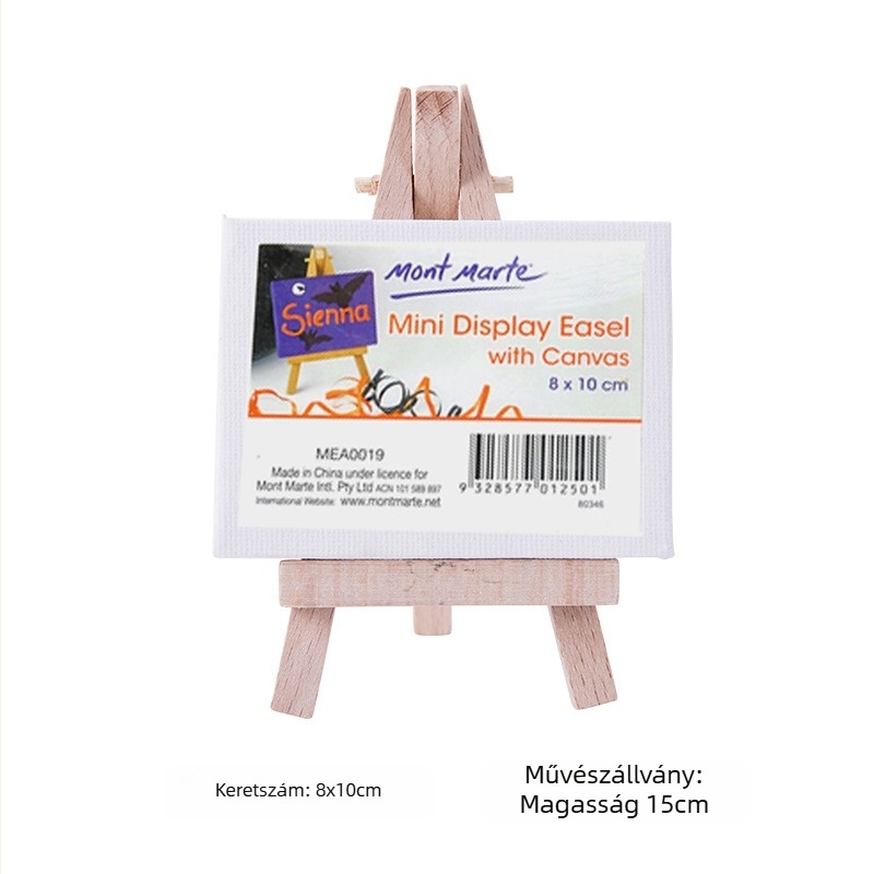 Montmarte faanyagú mini művészállvány vászonkerettel és háromszög alakú telefontartóval gyerekek rajzolásához