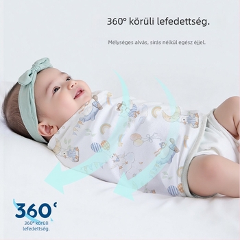 Csecsemő takaró – 100% pamut, antibakteriális, egész éves használatra, rajzfilm mintával, pamut töltettel