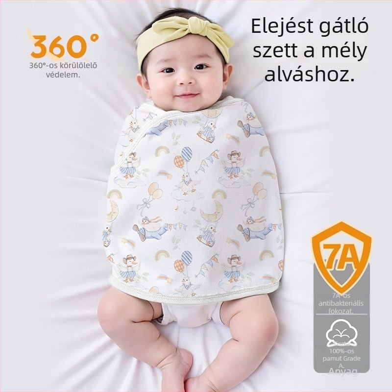 Csecsemő takaró – 100% pamut, antibakteriális, egész éves használatra, rajzfilm mintával, pamut töltettel