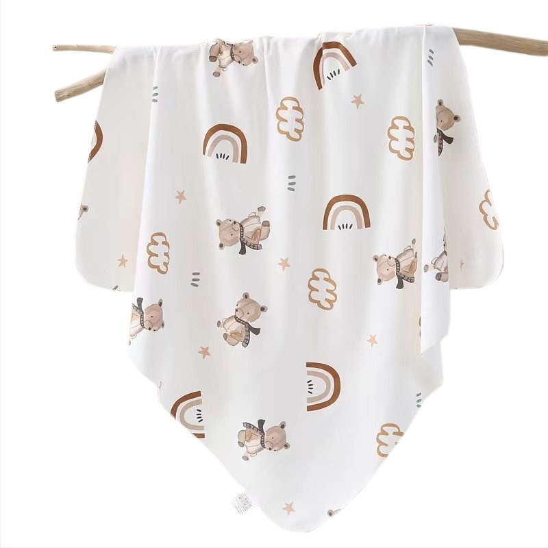 Longli újszülött swaddle kendő — 100% pamut, mesefigura minta, egész éves használatra