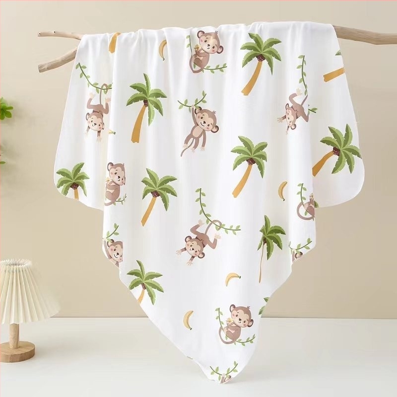 Longli újszülött swaddle kendő — 100% pamut, mesefigura minta, egész éves használatra