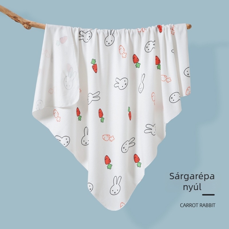 Longli újszülött swaddle kendő — 100% pamut, mesefigura minta, egész éves használatra