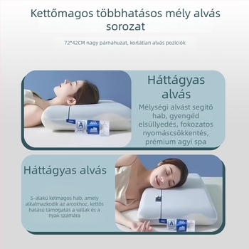 Memóriahabos párna – hotelszoba stílus, téglalap alakú, Ice Silk anyag, közepes támasz, 3D vágás