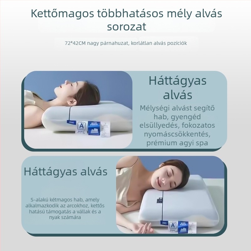 Memóriahabos párna – hotelszoba stílus, téglalap alakú, Ice Silk anyag, közepes támasz, 3D vágás