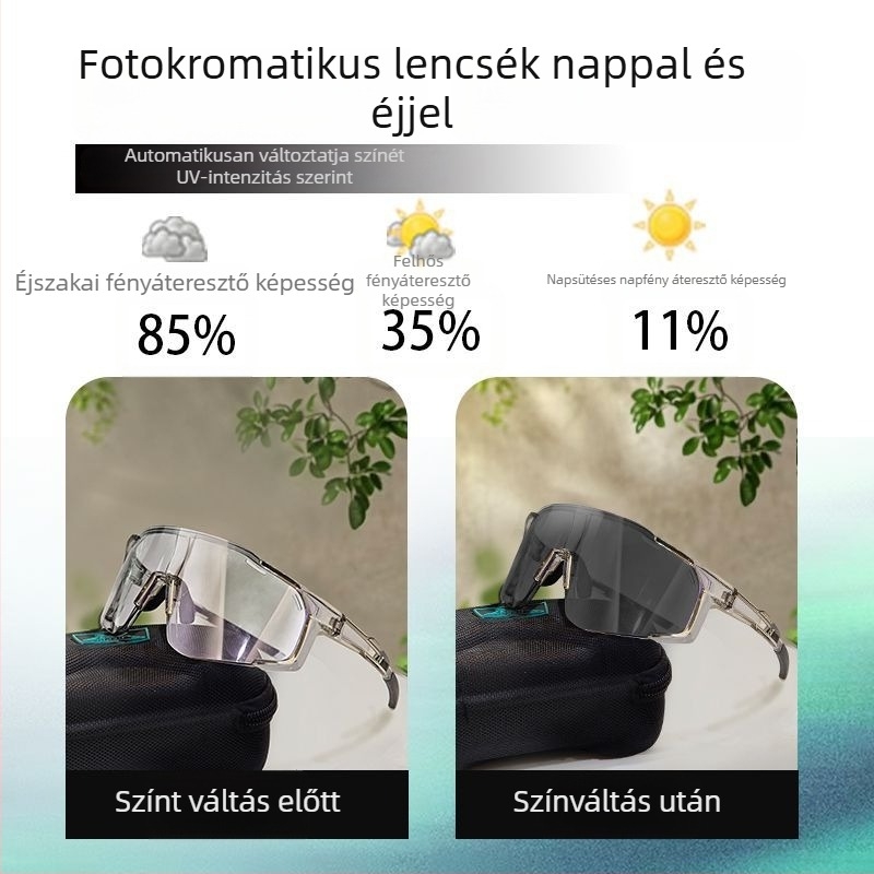 Polarizált kerékpáros szemüveg cserélhető lencsékkel, készen a szemüveg-korrecióra, állítható arnyi, kompatibil fejpánttal