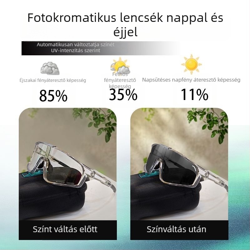 Polarizált kerékpáros szemüveg cserélhető lencsékkel, készen a szemüveg-korrecióra, állítható arnyi, kompatibil fejpánttal