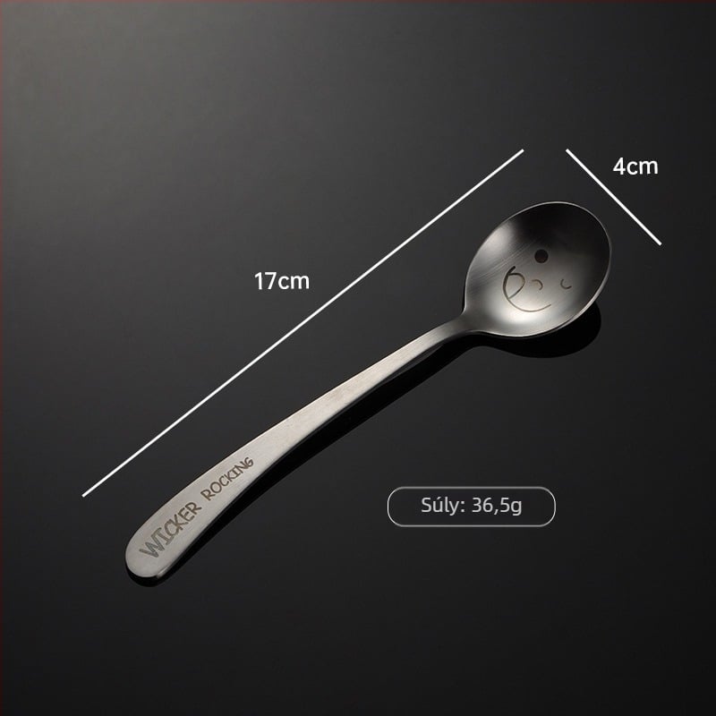 304 rozsdamentes acélból készült lézeres mosoly mintával és döntött markolattal készült evőeszköz készlet – kanál, evőpálcák és villa, teljes készlet logó nyomtatással