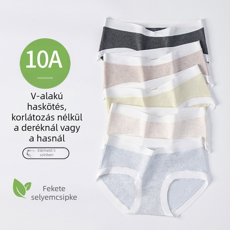 Kismama pamutból készült fehérnemű, alacsony derék, lélegző és antibakteriális, gátkörüli belső rész 80–90% regenerált cellulózrost