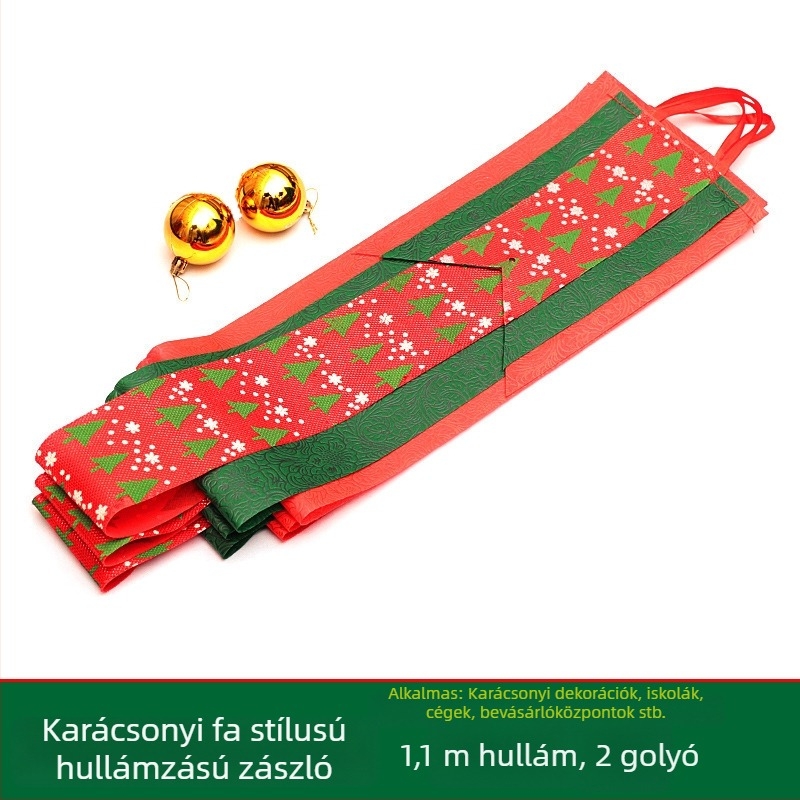 Hullámos zászlófüzér karácsonyi dekorációhoz, vászon zászlók, modern minimalist stílus, Shu Tingxiang Márka