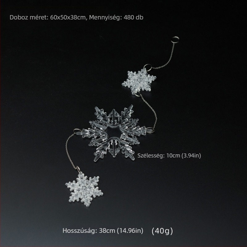 25 darab átlátszó akril hópelyhek függő díszek karácsonyi és esküvői dekorációkhoz, lógató kiegészítők