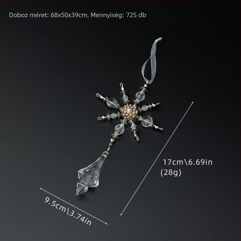 25 darab átlátszó akril hópelyhek függő díszek karácsonyi és esküvői dekorációkhoz, lógató kiegészítők